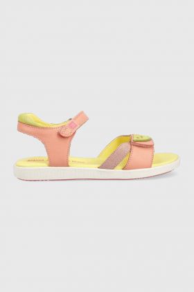 Agatha Ruiz de la Prada sandale din piele pentru copii culoarea roz