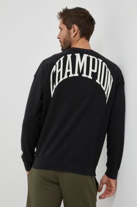 Champion bluza barbati, culoarea negru, cu imprimeu