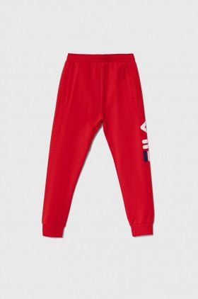 Fila pantaloni de trening pentru copii culoarea rosu, cu imprimeu