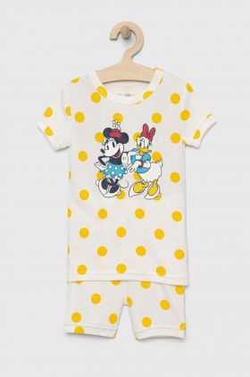 GAP pijamale de bumbac pentru copii x Disney culoarea galben, modelator