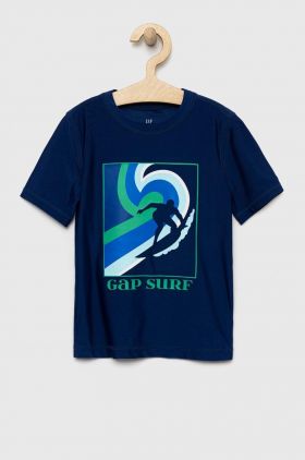 GAP tricou copii culoarea albastru marin, cu imprimeu