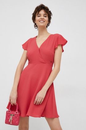 Pepe Jeans rochie Patrizia culoarea rosu, mini, evazati