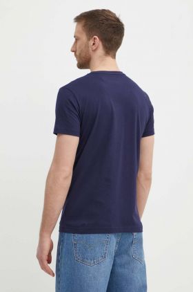 Gant tricou din bumbac culoarea albastru marin, cu imprimeu