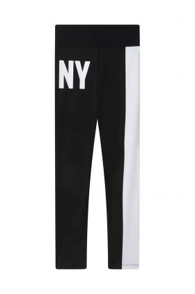 Dkny leggins copii culoarea negru, cu imprimeu