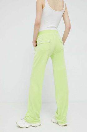 Juicy Couture pantaloni de trening culoarea verde, neted