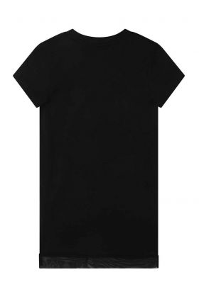 Dkny rochie din bumbac pentru copii culoarea negru, mini, drept