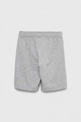 adidas pantaloni scurți din bumbac pentru copii U BL culoarea gri, melanj, talie reglabila