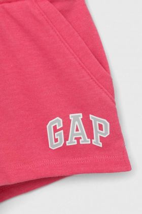 GAP pantaloni scurti copii culoarea roz, cu imprimeu, talie reglabila