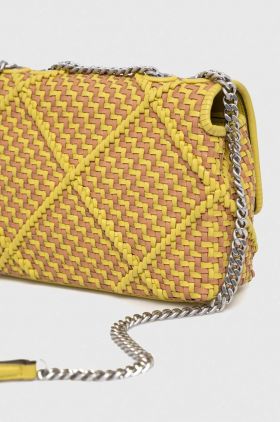 Tory Burch poseta de piele culoarea galben