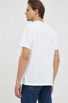 Levi's tricou din bumbac culoarea alb, cu imprimeu