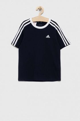 adidas tricou de bumbac pentru copii G 3S BF culoarea albastru marin