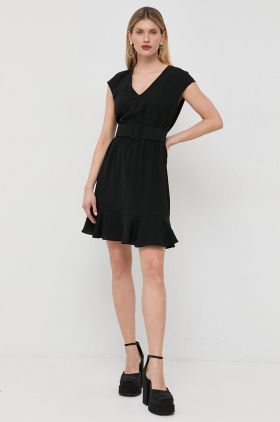 Armani Exchange rochie culoarea negru, mini, evazati