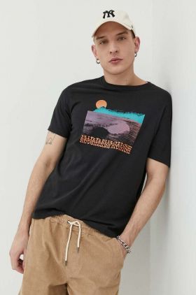 Billabong tricou din bumbac culoarea negru, cu imprimeu