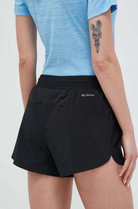 Columbia pantaloni scurți sport Columbia Hike femei, culoarea negru, uni, high waist 1991831