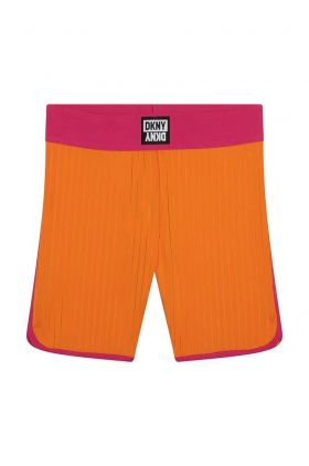 Dkny pantaloni scurti copii culoarea portocaliu, cu imprimeu