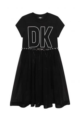 Dkny rochie fete culoarea negru, midi, evazati