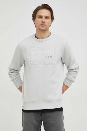 G-Star Raw bluza barbati, culoarea gri, cu imprimeu