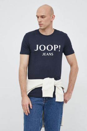 Joop! tricou din bumbac culoarea albastru marin, cu imprimeu