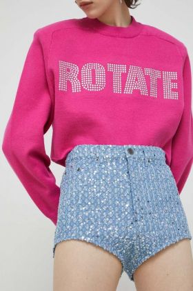 Rotate pantaloni scurti femei, cu imprimeu, high waist