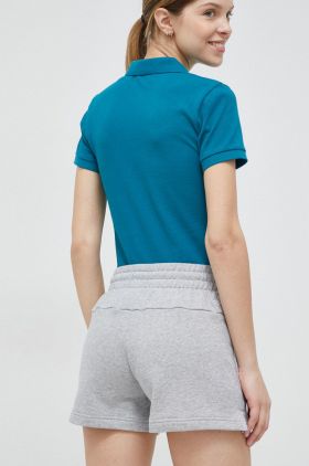 adidas pantaloni scurti din bumbac culoarea gri, modelator, high waist