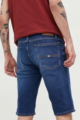 Tommy Jeans pantaloni scurti jeans barbati, culoarea albastru marin