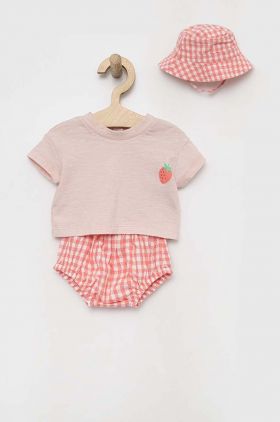 GAP set de bumbac pentru bebelusi culoarea roz