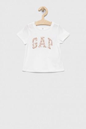 GAP tricou de bumbac pentru copii culoarea alb