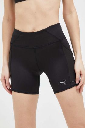 Puma pantaloni scurți de alergare Favorite culoarea negru, uni, high waist 523177