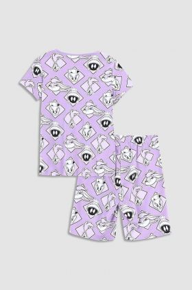 Coccodrillo pijamale de bumbac pentru copii x Looney Tunes culoarea violet, modelator