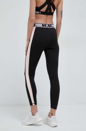 Puma leggins de antrenament Strong Fashion culoarea negru, cu imprimeu