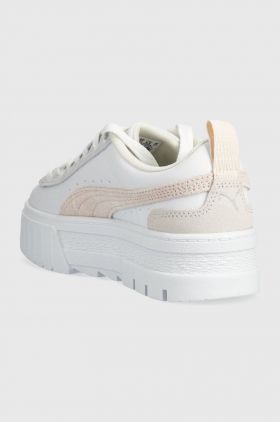 Puma sneakers din piele Mayze Mix Wns culoarea alb 387468