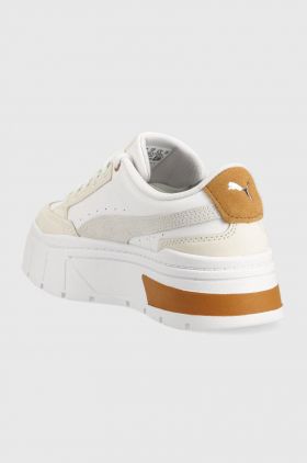 Puma sneakers din piele Mayze Stack Luxe Wns culoarea alb 389853