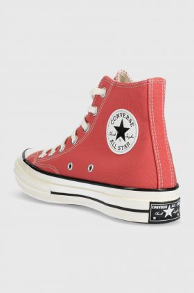 Converse teniși Chuck 70 HI culoarea roșu, A05114C A05114C-BRICK