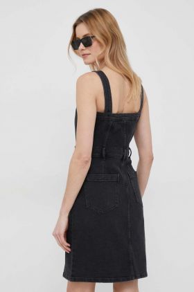 GAP rochie jeans culoarea negru, mini, mulata