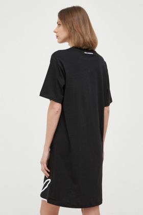 Karl Lagerfeld rochie din bumbac culoarea negru, mini, drept