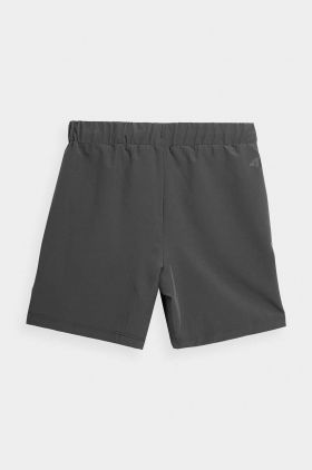 4F pantaloni scurti copii culoarea gri, neted