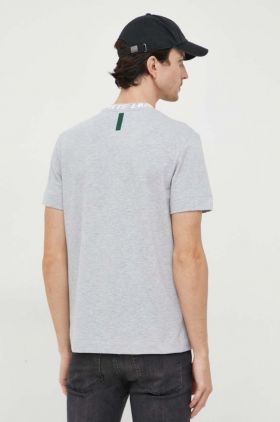 Lacoste tricou barbati, culoarea gri, cu imprimeu