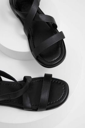 Answear Lab sandale de piele femei, culoarea negru