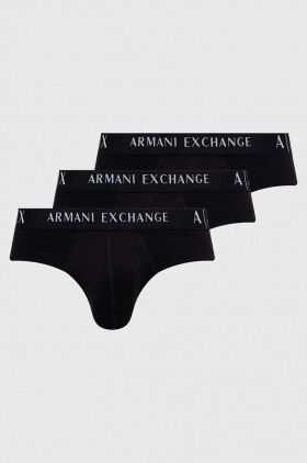 Armani Exchange slip 3-pack barbati, culoarea negru