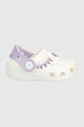 Crocs slapi copii Frozen culoarea alb