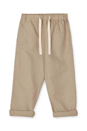 Liewood pantaloni copii culoarea bej, neted