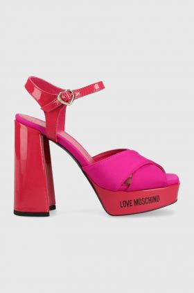 Love Moschino sandale San Lod Quadra 120 culoarea roz, JA1605CG1G