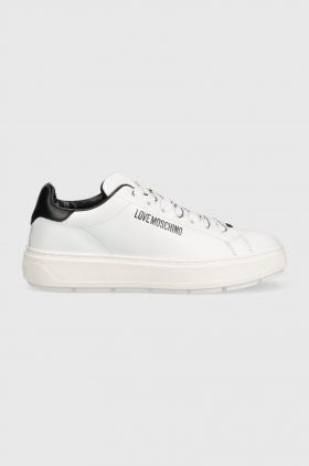 Love Moschino sneakers din piele Sneakerd Bold 40 culoarea alb, JA15374G1G