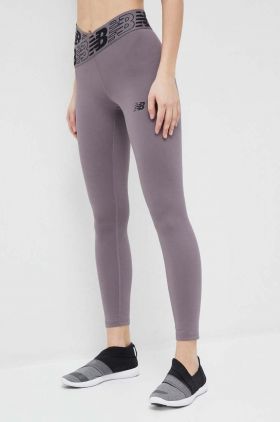 New Balance leggins de antrenament Relentless Crossover culoarea gri, cu imprimeu