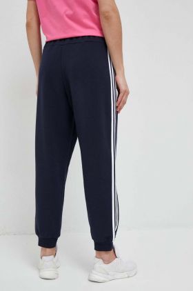 adidas pantaloni de trening din bumbac culoarea albastru marin, modelator