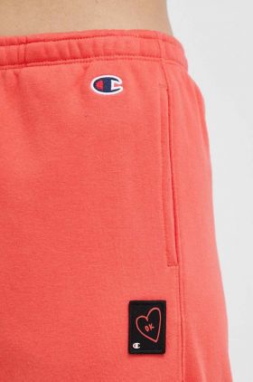 Champion pantaloni de trening culoarea portocaliu, neted