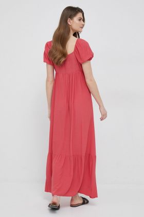 Pepe Jeans rochie Bernardette culoarea rosu, maxi, evazati