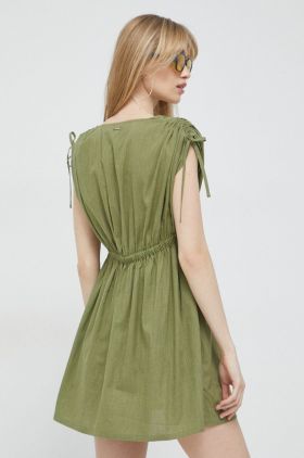 Roxy rochie culoarea verde, mini, evazati