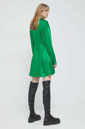 HUGO rochie culoarea verde, mini, evazati