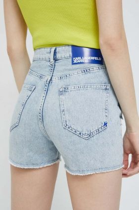 Karl Lagerfeld Jeans pantaloni scurti jeans femei, neted, high waist